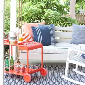 Loaded and ready to serve, the Luxembourg Bar Trolley makes the perfect porch companion.