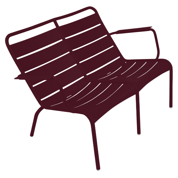 Black Cherry Luxembourg Outdoor Low Armchair Duo By Fermob in Black Cherry