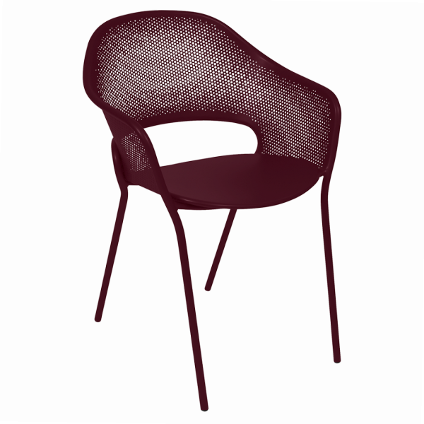 Black Cherry Kate Outdoor Dining Armchair By Fermob in Black Cherry