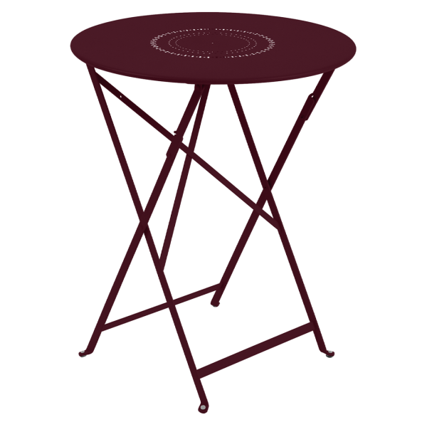 Floreal Folding Garden Table Round 60cm By Fermob in Black Cherry