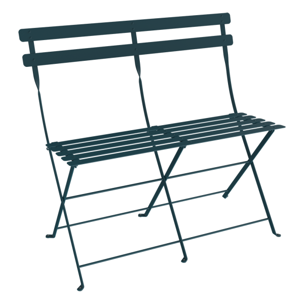 Acapulco Blue Bistro Two Seater Folding Bench By Fermob in Acapulco Blue