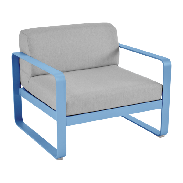 Maya Blue Bellevie Outdoor Lounge Armchair By Fermob in Maya Blue