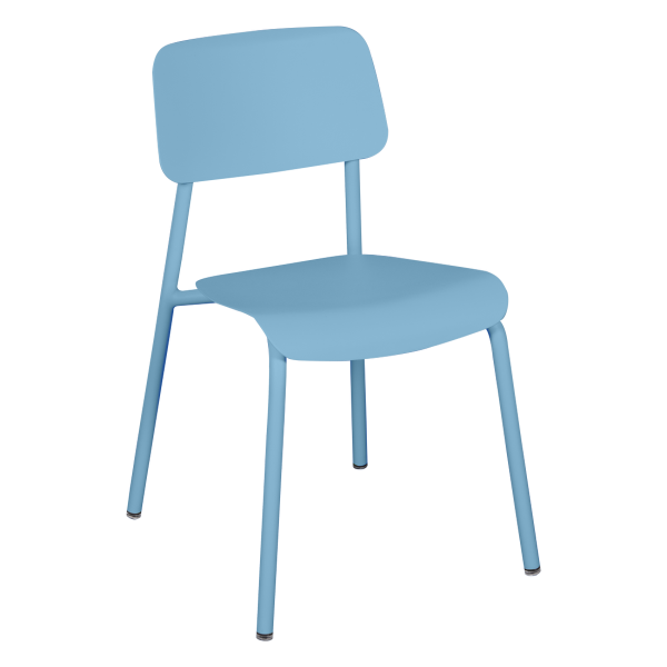 Maya Blue Studie Aluminium Outdoor Dining Chair By Fermob in Maya Blue