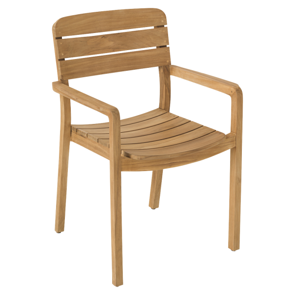 Natural Teak Lodge Teak + Aluminium Outdoor Armchair By Vlaemynck