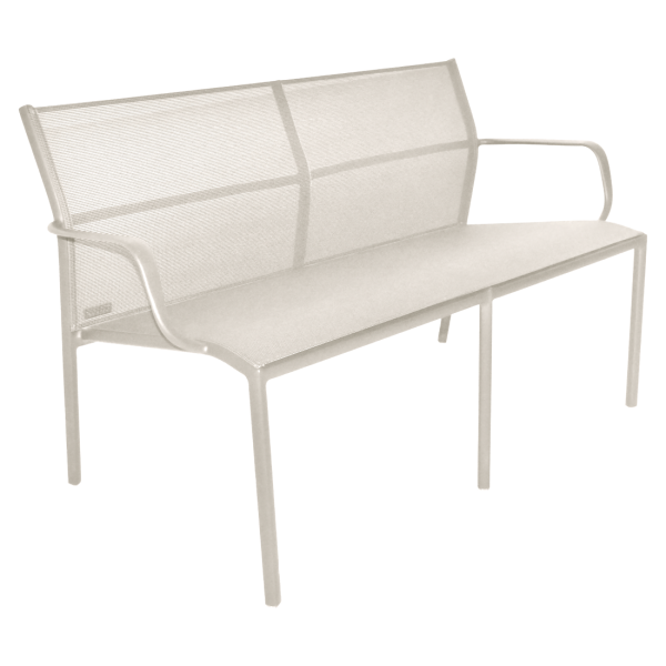 Clay Grey Cadiz Aluminium Outdoor Two Seater Bench By Fermob in Clay Grey