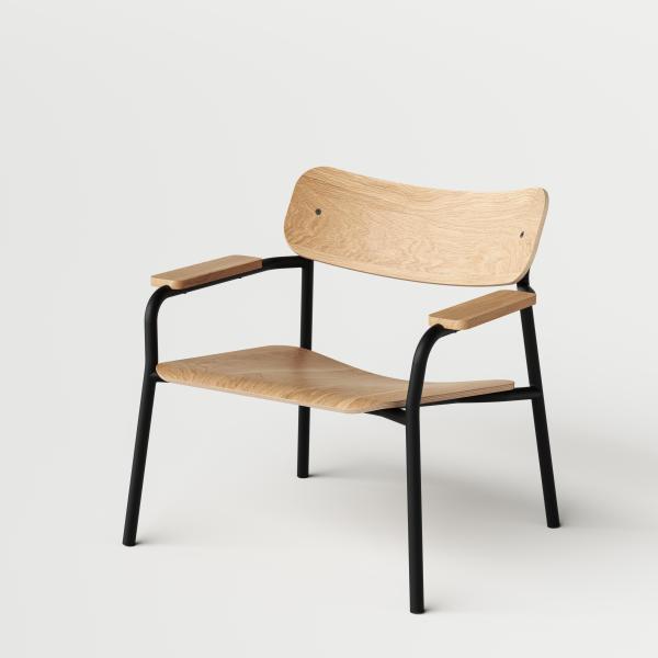 Graphite Black Etude Oak Lounge Armchair By Tiptoe