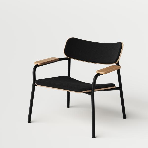 Carbon Black Etude Upholstered Lounge Armchair By Tiptoe in Carbon Black