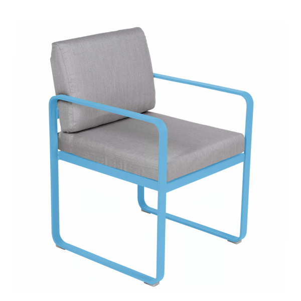 Maya Blue Bellevie Outdoor Dining Dining Armchair By Fermob in Maya Blue