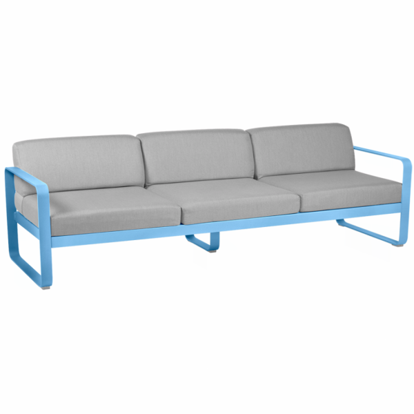 Maya Blue Bellevie 3 Seater Outdoor Sofa By Fermob in Maya Blue
