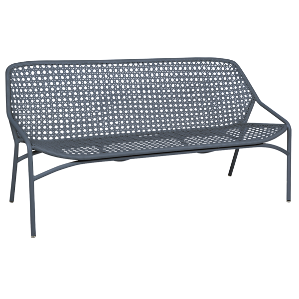 Storm Grey Croisette Outdoor Casual Bench Three Seater By Fermob in Storm Grey