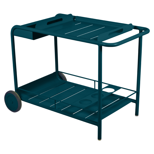 Acapulco Blue Luxembourg Outdoor Bar Trolley By Fermob in Acapulco Blue