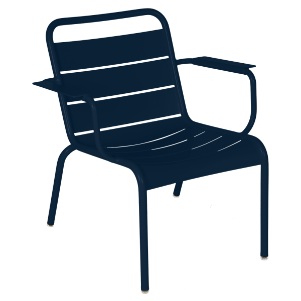 Deep Blue Luxembourg Outdoor Lounge Armchair By Fermob in Deep Blue