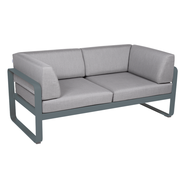 Storm Grey Bellevie 2 Seater Outdoor Club Sofa By Fermob in Storm Grey