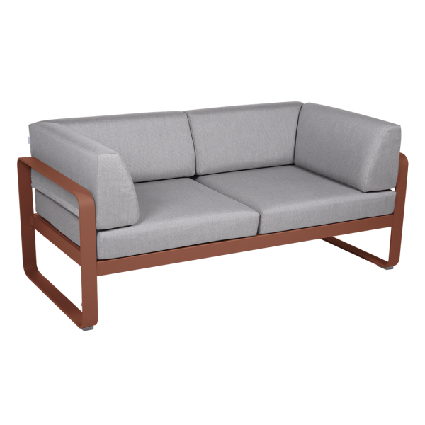 Red Ochre Bellevie 2 Seater Outdoor Club Sofa By Fermob in Red Ochre