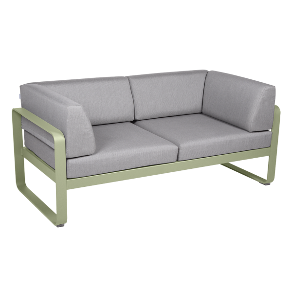 Willow Green Bellevie 2 Seater Outdoor Club Sofa By Fermob in Willow Green
