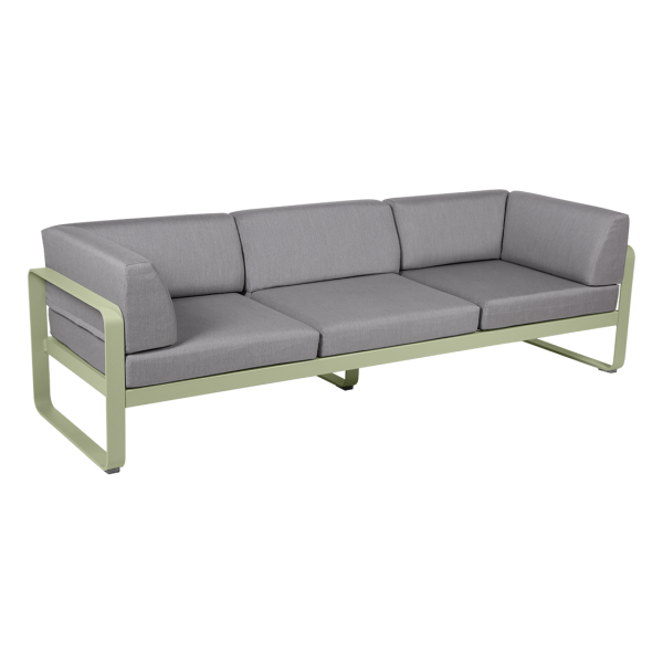 Willow Green Bellevie 3 Seater Outdoor Club Sofa By Fermob in Willow Green