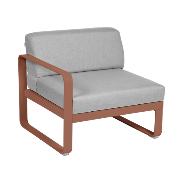 Red Ochre Bellevie Outdoor Modular 1 Seater Left Module By Fermob in Red Ochre