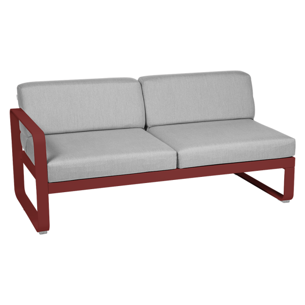 Chilli Bellevie Outdoor Modular 2 Seater Left Module By Fermob in Chilli