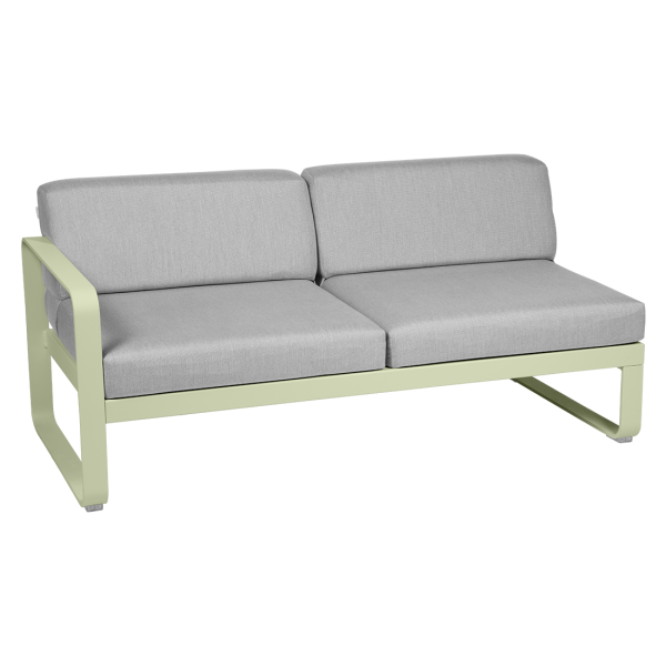 Willow Green Bellevie Outdoor Modular 2 Seater Left Module By Fermob in Willow Green