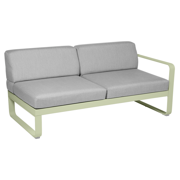 Willow Green Bellevie Outdoor Modular 2 Seater Right Module By Fermob in Willow Green