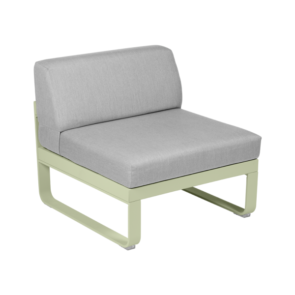 Willow Green Bellevie Outdoor Modular 1 Seater Central Module By Fermob in Willow Green