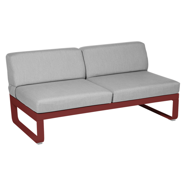 Chilli Bellevie Outdoor Modular 2 Seater Central Module By Fermob in Chilli