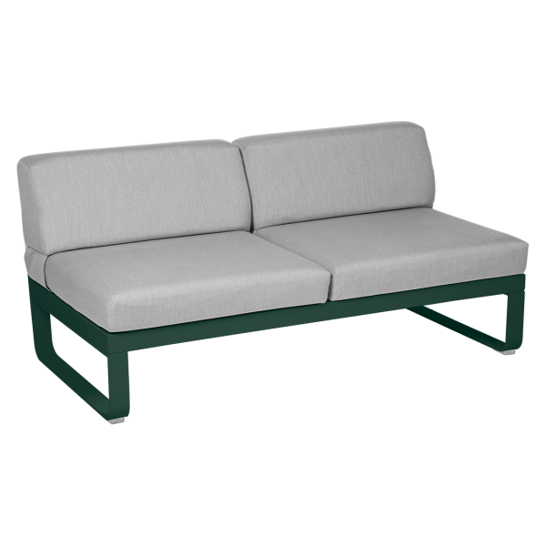 Cedar Green Bellevie Outdoor Modular 2 Seater Central Module By Fermob in Cedar Green