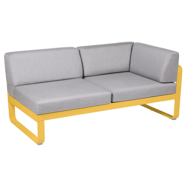 Honey Bellevie Outdoor Modular 2 Seater Right Corner Module By Fermob in Honey