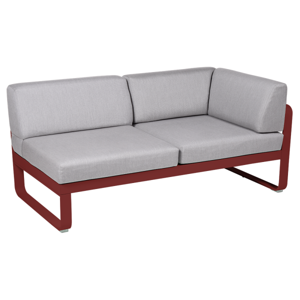 Chilli Bellevie Outdoor Modular 2 Seater Right Corner Module By Fermob in Chilli