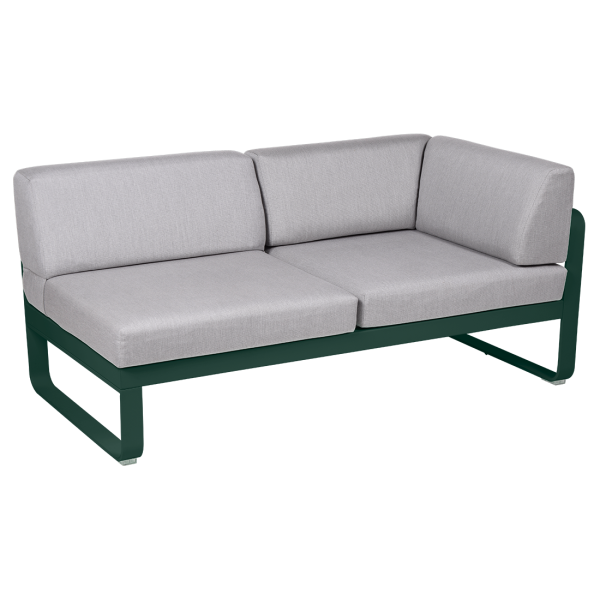 Cedar Green Bellevie Outdoor Modular 2 Seater Right Corner Module By Fermob in Cedar Green