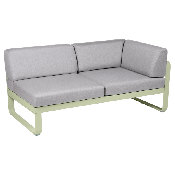 Willow Green Bellevie Outdoor Modular 2 Seater Right Corner Module By Fermob in Willow Green