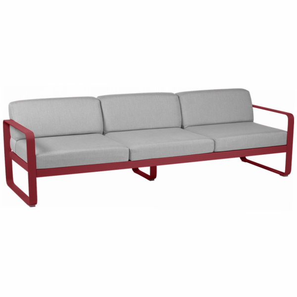 Chilli Bellevie 3 Seater Outdoor Sofa By Fermob in Chilli