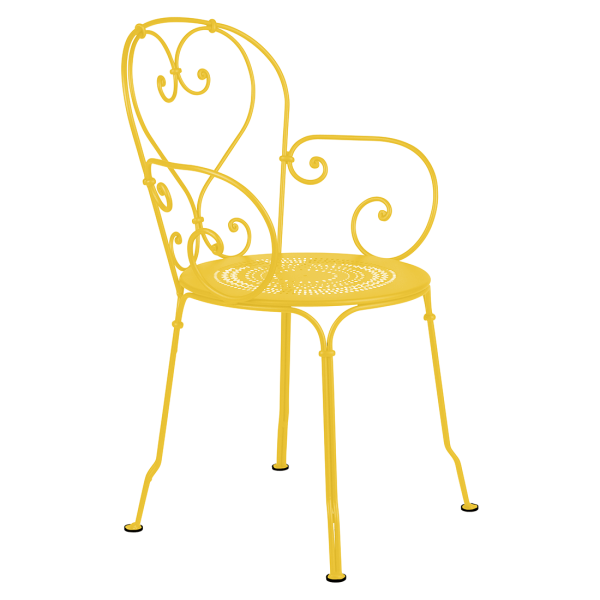 Honey 1900 Garden Dining Armchair By Fermob in Honey
