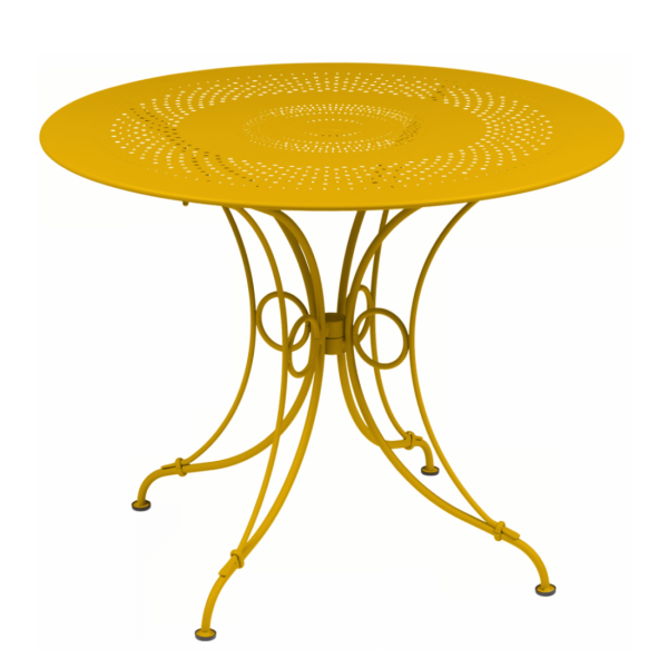 Honey 1900 Garden Dining Table Round 96cm By Fermob in Honey