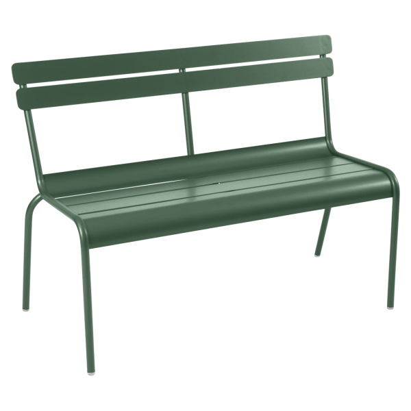 Cedar Green Luxembourg Outdoor Bench with Back By Fermob in Cedar Green