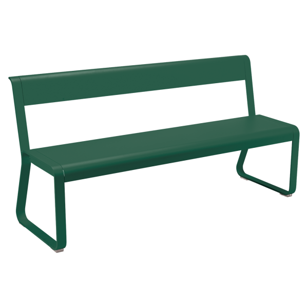 Bellevie Outdoor Dining Bench with Back By Fermob in Cedar Green