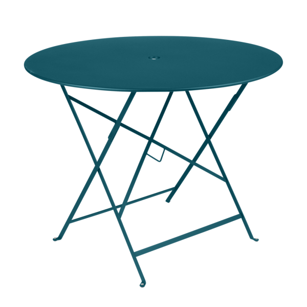 Acapulco Blue Bistro Outdoor Folding Table Round 96cm By Fermob in Acapulco Blue