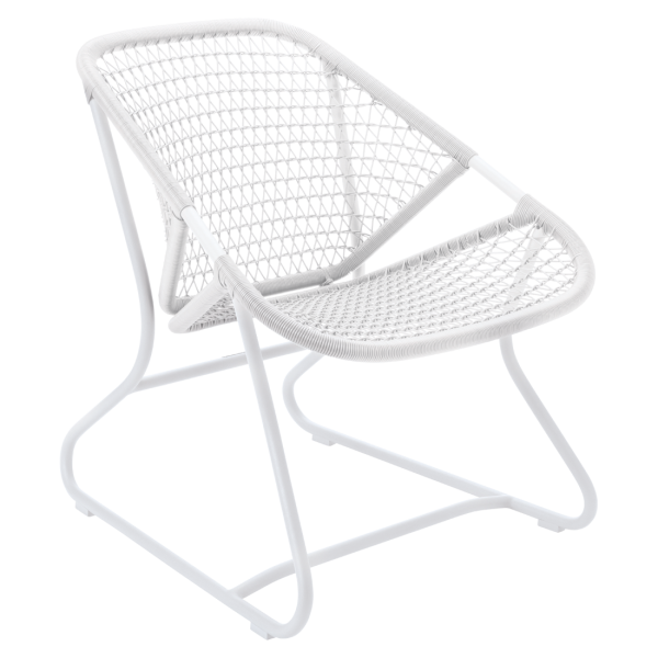 Cotton White Sixties Outdoor Casual Armchair By Fermob in Cotton White