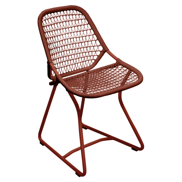 Red Ochre Sixties Outdoor Dining Chair By Fermob in Red Ochre