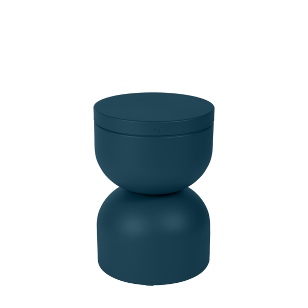 Piapolo Outdoor Stool With Storage By Fermob in Acapulco Blue