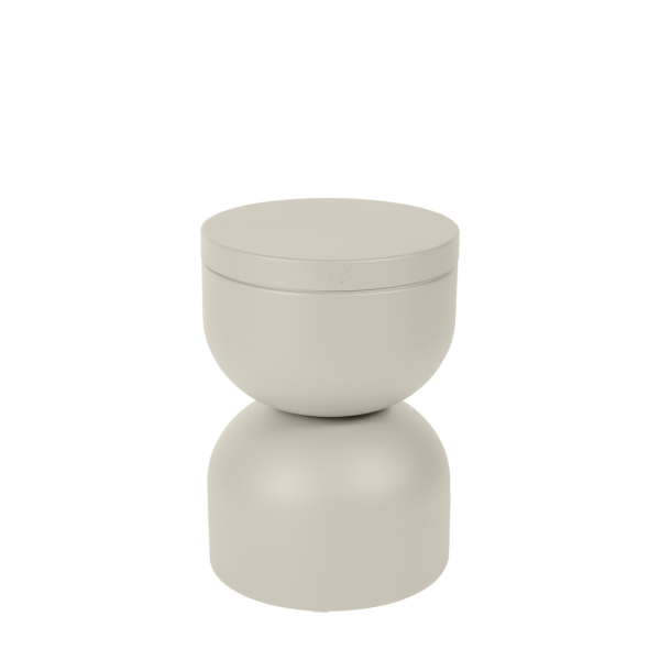 Piapolo Outdoor Stool With Storage By Fermob in Clay Grey