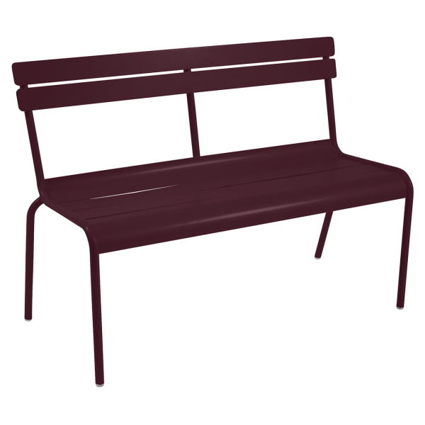 Luxembourg Outdoor Bench with Back By Fermob in Black Cherry
