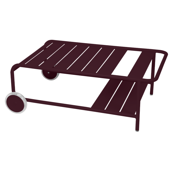 Luxembourg Outdoor Low Table with Wheels By Fermob in Black Cherry