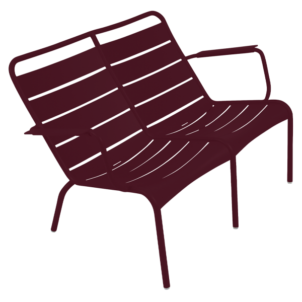 Luxembourg Outdoor Low Armchair Duo By Fermob in Black Cherry