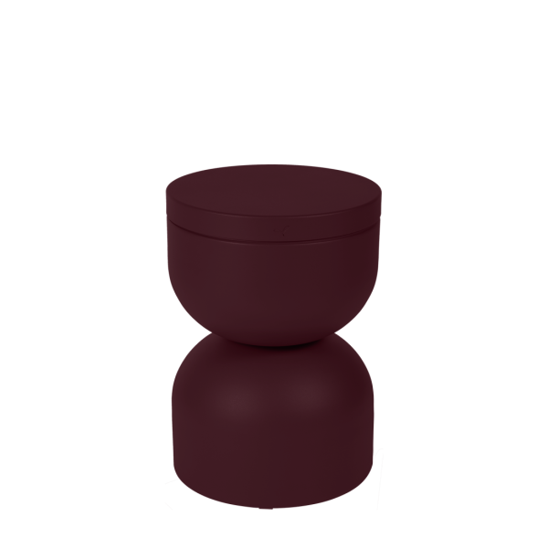 Piapolo Outdoor Stool With Storage By Fermob in Black Cherry