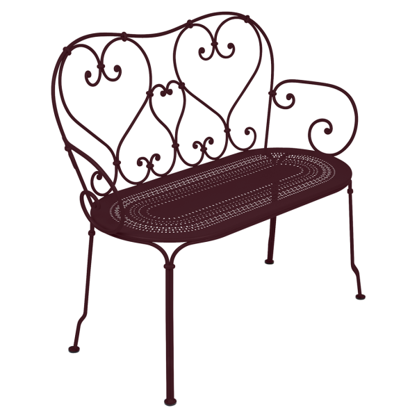 1900 Garden Bench By Fermob in Black Cherry