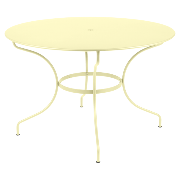 Opera+ Round Outdoor Dining Table 117cm By Fermob in Frosted Lemon