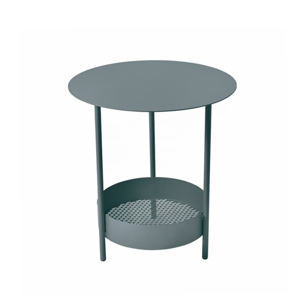 Salsa Outdoor Pedestal Side Table By Fermob in Storm Grey