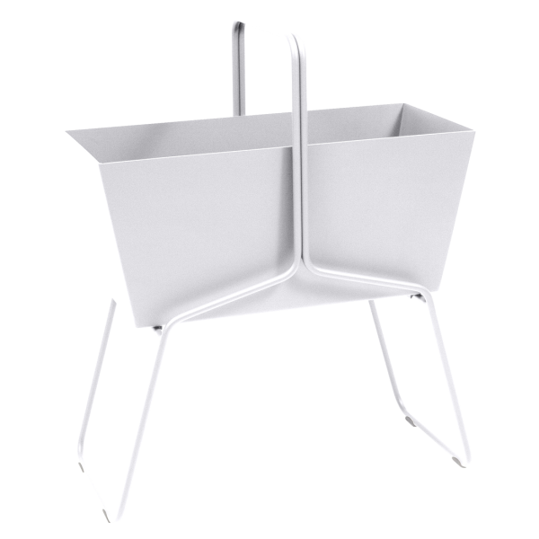 Basket High Metal Planter By Fermob in Cotton White