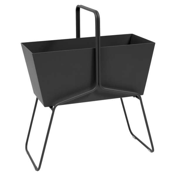 Basket High Metal Planter By Fermob in Liquorice
